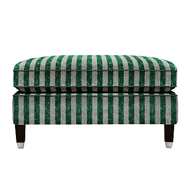 Duresta Grayson Footstool, Umber Leg Scirocco Stripe Emerald Duresta Grayson Footstool, Umber Leg Scirocco Stripe Emerald